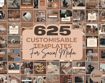 Over 625 Editable Neutral Tones Instagram Templates for Canva | Social Media Graphics | Boho IG Templates | Instagram Story/Post Designs