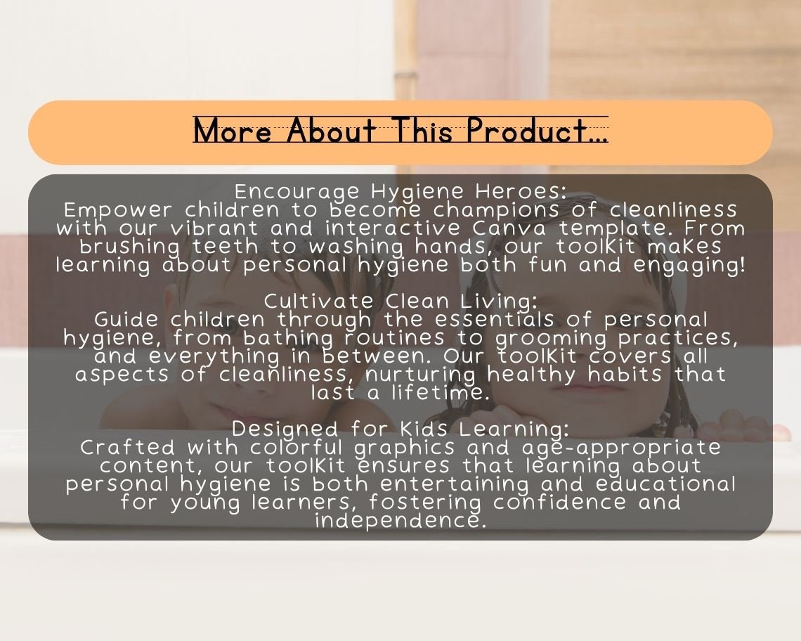 Basic Hygiene Learning Program Kids Personal Hygiene | Childrens Learning Sheet | Teach Kids ...
