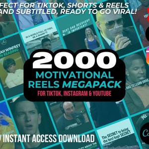 2000 Motiverande Reels | Inspirerande HD-videor | YouTube-shorts i hög kvalitet | Virala TikTok-videor | Instagram Reels MEGA-PAKET bild 1