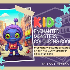 Enchanted Monsters Colouring Book | 33 Monster Themed Graphic Pages | 2 Kids & Adults Art Books | Printable Drawing And Colour Sheets |