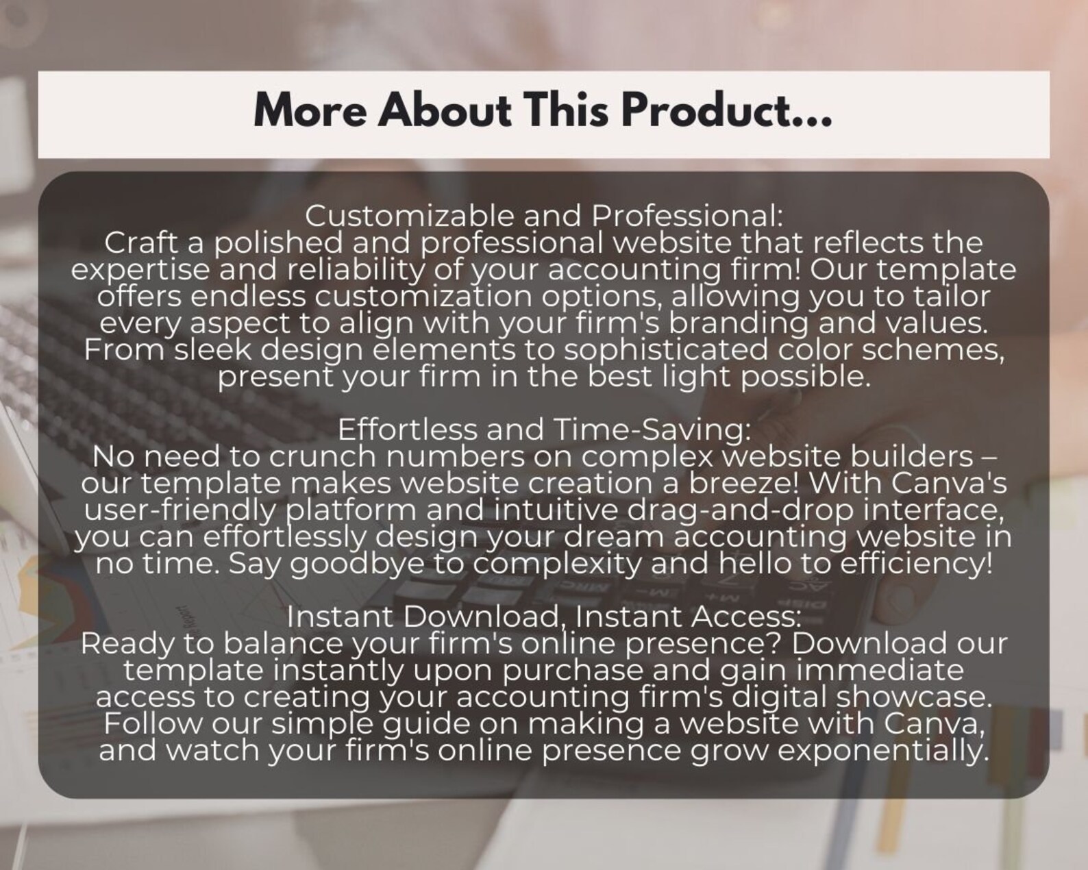Canva Accounting Website Template Website Landing Page for