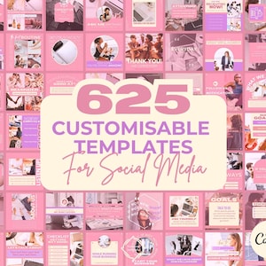 Over 625 Editable Pastel Instagram Templates for Canva | Social Media Graphics | Boho Chic IG Templates | Instagram Story & Post Designs