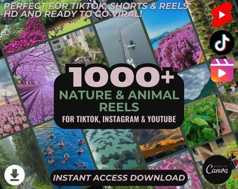 1000+ natuur- en dierenmolens | Esthetische stockvideo's Virale clips | TikTok Instagram-films Facebook YouTube-short | Eenvoudig te bewerken video's