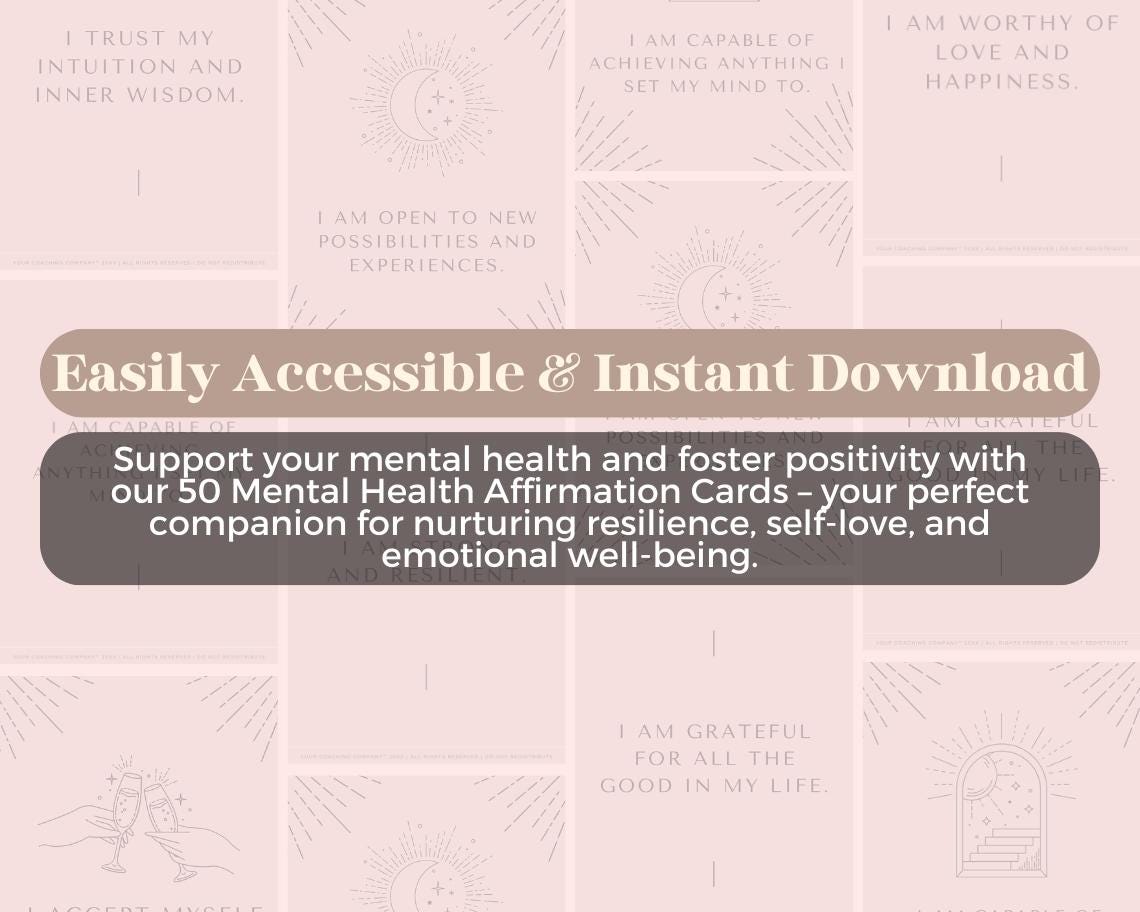 50 Mental Health Affirmation Cards | Positive Affirmations for ...