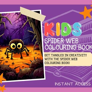 Spinnennetz Malbuch | 15 Grafikseiten zum Thema Spinnentiere | Kinder & Erwachsene Kunstbücher | Druckbare Zeichnung Color Sheets All Ages |