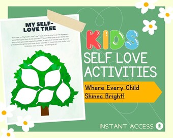 Kids Self Love Activities | Children's Learning Sheet | Teach Kids & Toddlers Pages | Kids Educational Templates For Learning Mental Health