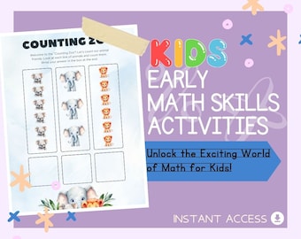 Kids Early Math Skills Activities | Children's Learning Sheet | Teach Kids & Toddlers Pages | Kids Educational Templates For Learning Maths