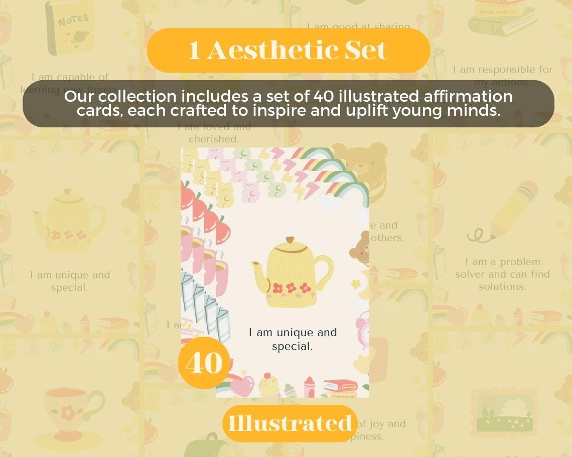 Biglietti Di Affermazione Positiva Per Bambini Dai 3 Anni | 40 Carte Con Illustrazioni | Educazione Emotiva E Consapevolezza Per Casa E Asilo