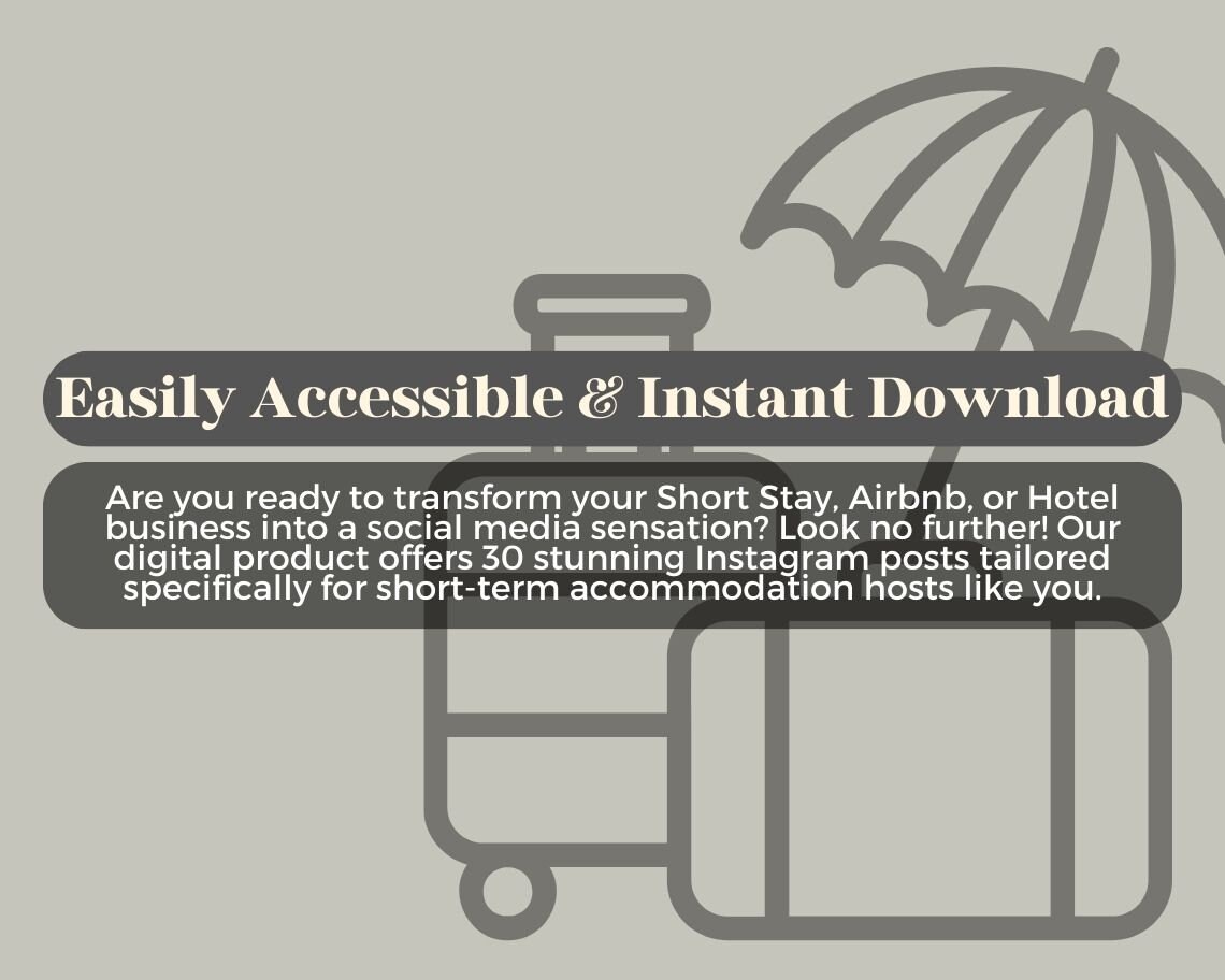 Short Stay Instagram Posts | 30 Social Media Graphics | Air Bnb Hotel ...