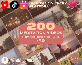 200 video di meditazione yoga spirituale / filmati HD Tranquilli Stock Footage / bundle di clip Zen di alta qualità / paesaggi sereni calmanti HQ