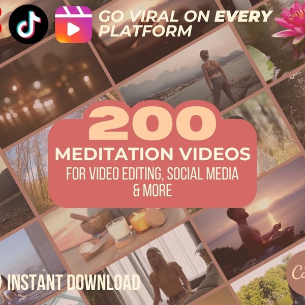 200 Meditation Spiritual Yoga Videos | HD Tranquil Stock Footage Films | High Quality Zen Clips Bundle | HQ Calming Serene Landscapes