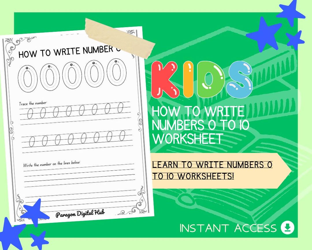 How to Write Numbers 0 to 10 Worksheets | 11 Printable Pages | Tracing ...