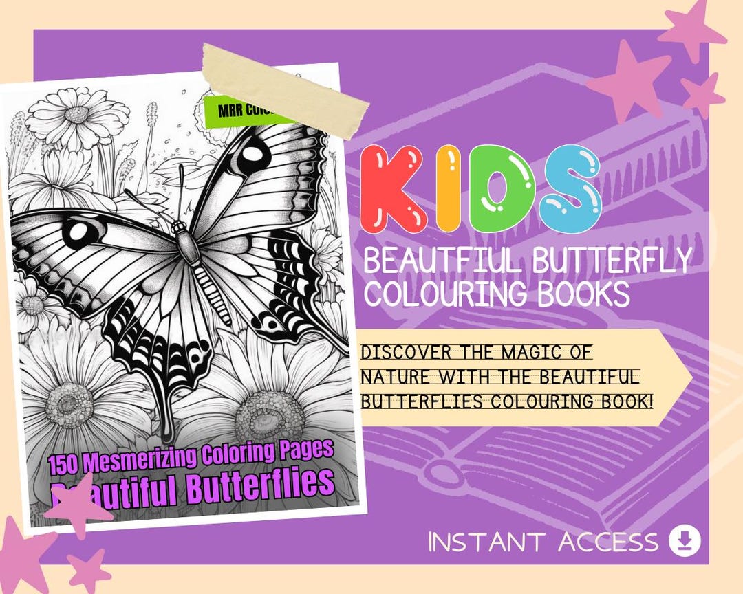 Beautiful Butterflies Colouring Book | 150 Butterfly Themed Graphic ...