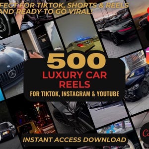 500 Luxury Car Reels | DFY Done For You Viral Reels | TikTok Instagram Reels Facebook Youtube Shorts | English Ready To Post