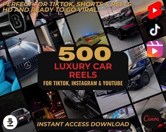 500 Luxury Car Reels | DFY Done For You Viral Reels | TikTok Instagram Reels Facebook Youtube Shorts | English Ready To Post