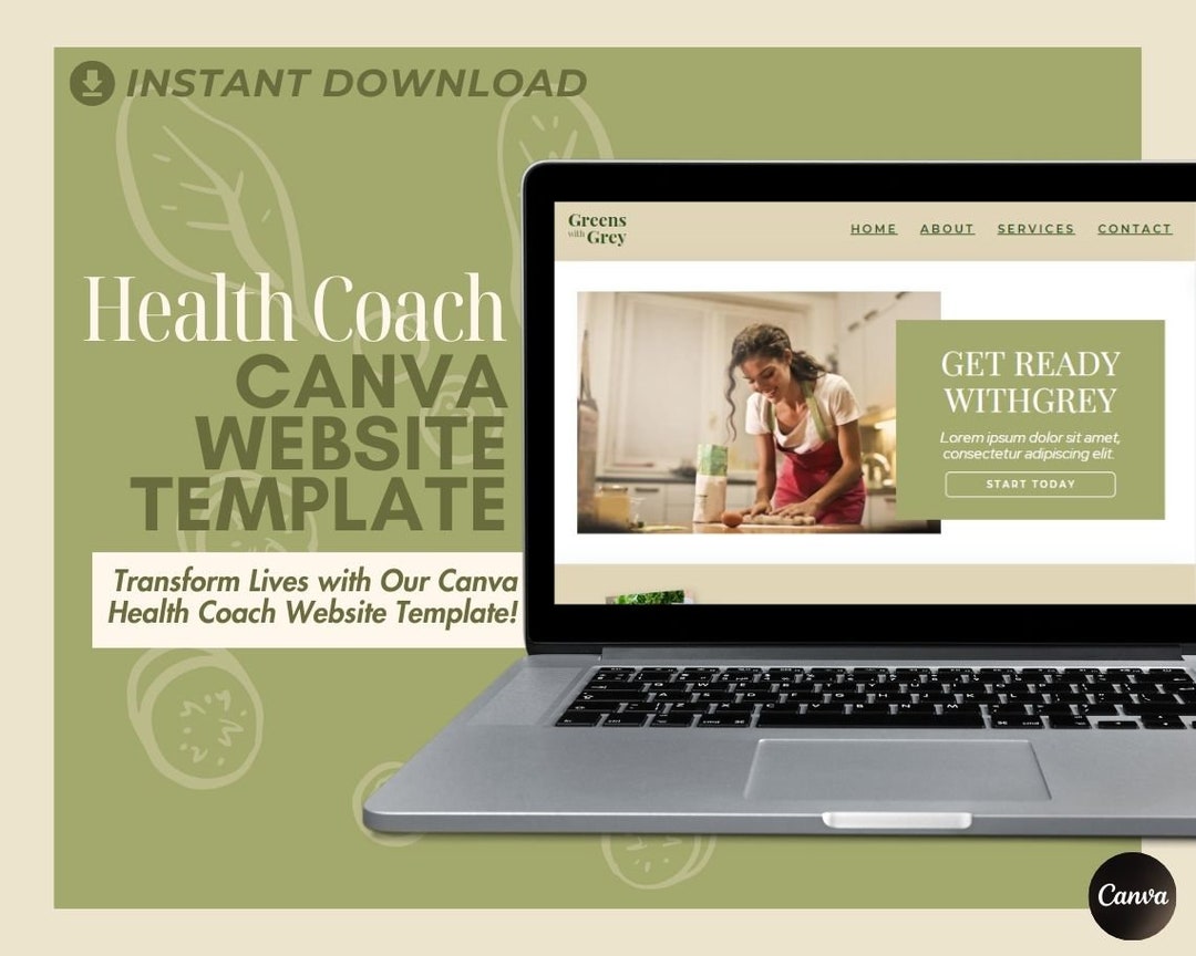 Canva Health Coach Website Template | Website Landing Page for Wellness ...