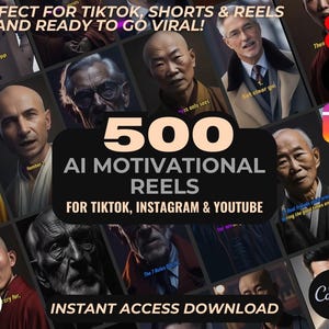500 AI Motivational Reels | DFY Done For You Viral Reels | TikTok Instagram Reels Facebook Youtube Shorts | English Subtitled Ready To Post