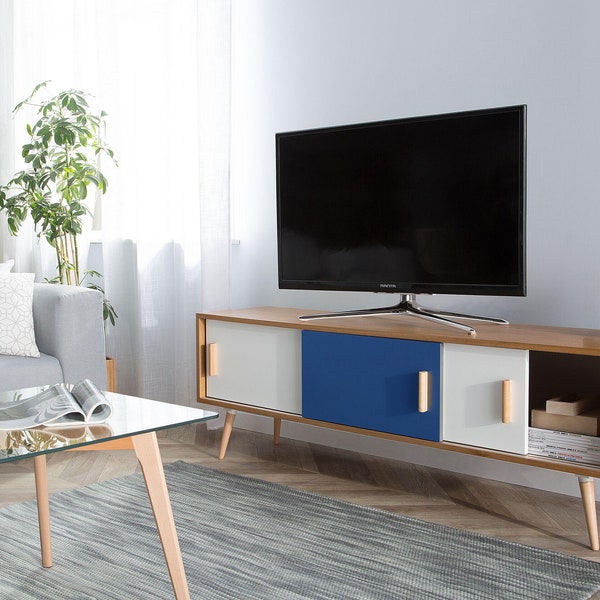 Console tv en bois console moderne en bois en bois naturel Console en bois tv fait main en bois Console claire en bois