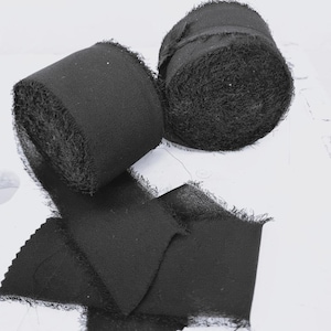 Cinta de gasa negra, cinta de seda negra, 5 metros, cinta de boda negra, cinta para envolver, cinta para anuncio de nacimiento, cinta decorativa, cinta para regalos