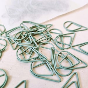 100 stuks sage groene paperclips, 2,5 x 1,5 cm, Druppel paperclips, metalen clips, Binderclips, Trouw benodigdheden, babykaarten