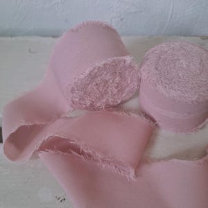 Cinta de gasa - Cinta de seda - Cinta de gasa de 5 metros - Cinta de gasa rosa viejo - Cinta deshilachada para boda - Cinta de gasa para bebé - Cinta para anuncio de nacimiento