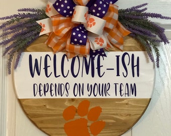 Clemson Wooden Door Hanger