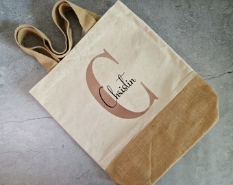 Jute bag personalized - gift girlfriend | Bag Burlap Bridesmaids | Jute bag gift packaging birthday mom, grandma