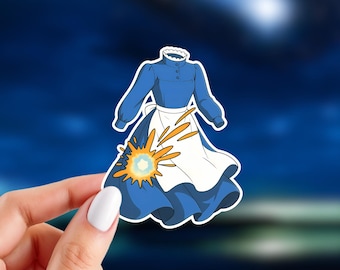 Sophie's Dress Sticker | Moving Castle Anime Inspired Sticker | Laminated Glossy Vinyl Sticker | 3.5" x 2.5" Sticker