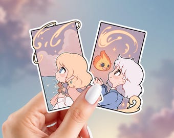 Paquete de pegatinas de anime / Pegatinas inspiradas en Ghibli / Pegatinas inspiradas en El castillo ambulante / Pegatinas de vinilo brillante / Elige tus pegatinas