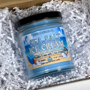 Sea Salt Ice Cream Candle | Kingdom Hearts Inspired Candle | Hand Poured Vegan Wax Blend Candle | 9 oz, 4 oz Candle