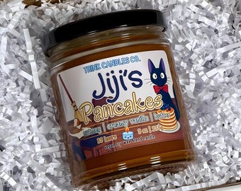 Jiji's Pancakes Candle | Delivery Service Inspired Anime Candle | Hand Poured Vegan Wax Blend Candle | 9 oz, 4 oz Candle