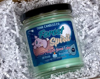 Forest Spirit Candle | Anime Inspired Candle | Hand Poured Vegan Wax Blend Candle | 9 oz, 4 oz Candle