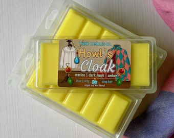 Howl's Cloak Snap Bar | Moving Castle Inspired Snap Bar | Hand Poured Vegan Wax Blend Snap Bar | Strong Scented Snap Bar | 2 oz Snap Bar