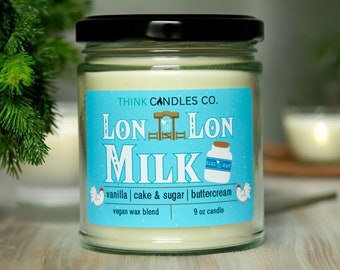 Lon Lon Milk Candle | TLOZ Inspired Gaming Candle | Hand Poured Vegan Wax Blend Candle | 9 oz, 4 oz Candle