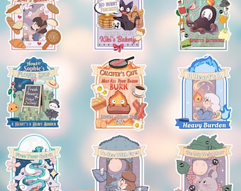 Anime Sticker Bundle | Ghibli Inspired Stickers | Anime Stickers | Glossy Vinyl Stickers | Choose Your Stickers