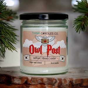 Owl Post Candle | Potter Inspired Candle | Hand Poured Vegan Wax Blend Candle | 9 oz, 4 oz Candle