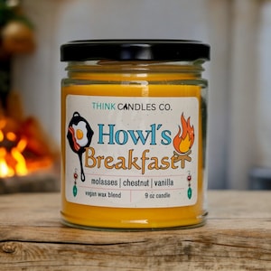 Howl's Breakfast Candle | Moving Castle Inspired Anime Candle | Hand Poured Vegan Wax Blend Candle | 9 oz, 4 oz Candle