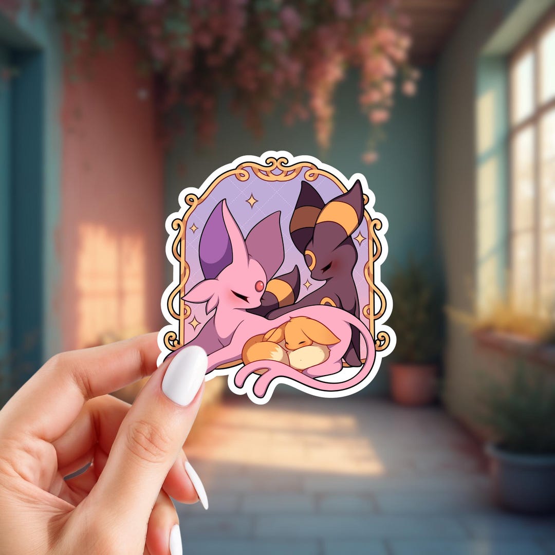 Everon Stickers Espeon, Umbreon, Eevee Sticker | Eeveelution Sticker | Pocket Monster ...
