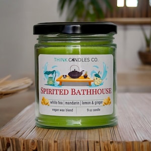 Spirited Bath House Candle | Anime Inspired Candle | Hand Poured Vegan Wax Blend Candle | 9 oz, 4 oz Candle