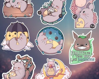 Naklejki Śpiącego Olbrzyma | Naklejki inspirowane Ghibli | Naklejki anime | Błyszczące naklejki winylowe | Wybierz swoje naklejki
