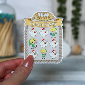 Cucco Farms Sticker | TLoZ Inspired Sticker | Anime Sticker | Glossy Vinyl Sticker | 3.25&quot; x 2.25&quot; Sticker