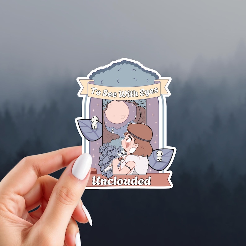 Pacote de Adesivos de Anime | Adesivos Inspirados no Studio Ghibli | Adesivos de Anime | Adesivos de Vinil Brilhante | Escolha Seus Adesivos Mononoke Unclouded