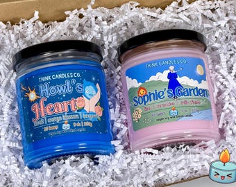 Howl's Heart & Sophie's Garden 9 oz Candle Bundle | Moving Castle Inspired Anime Candles | Fantasy Anime Candles | 9 oz Candle Bundle