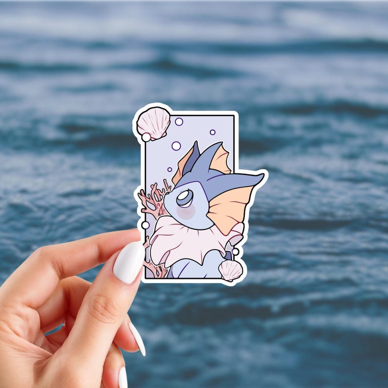 Eeveelution Stickers | Pocket Monster Inspired Stickers | Glossy Vinyl Stickers | Choose Your Stickers Vaporeon