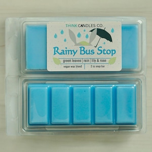 Rainy Bus Stop Snap Bar | Anime Inspired Snap Bar | Hand Poured Vegan Wax Blend Snap Bar | Strong Scented Snap Bar | 2 oz Snap Bar