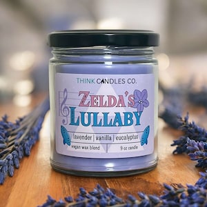 Zelda&#39;s Lullaby Candle | TLOZ Inspired Gaming Candle | Hand Poured Vegan Wax Blend Candle | 9 oz, 4 oz Candle