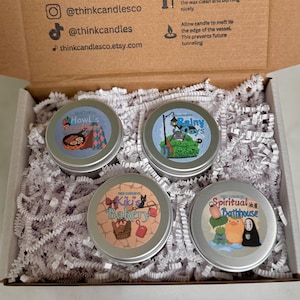 Japanese Anime Films 2 oz Sample Pack Bundle | Howl's Breakfast, Kiki's Bakery, Rainy Days & Spiritual Bathhouse 2 oz Sample Tin Bundle