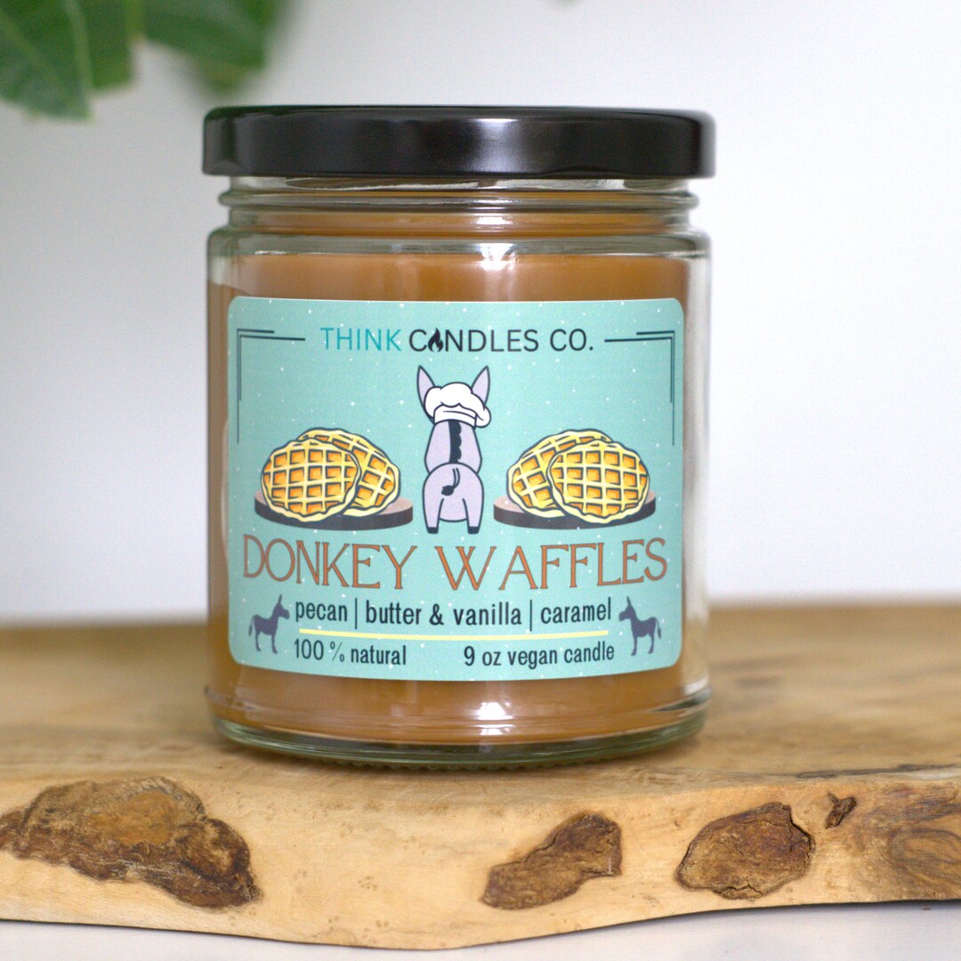 Donkey Waffles Candle 9 Oz Hand Poured Vegan Candle Etsy