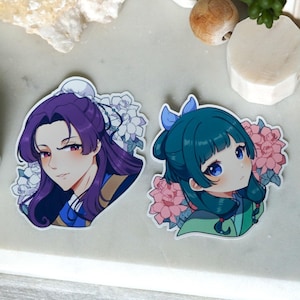 The Apothecary Diaries Inspired Stickers | Jinshi & Maomao Stickers | Anime Inspired Stickers | Glossy Vinyl Stickers