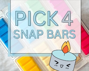 Pick 4 Snap Bar Bundle | Hand Poured Vegan Wax Blend Snap Bars | Strong Scented Snap Bars | 2 oz Snap Bars